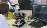 Severine Vilain uses NanoSights LM10 NTA system in Santens R&D laboratory in France