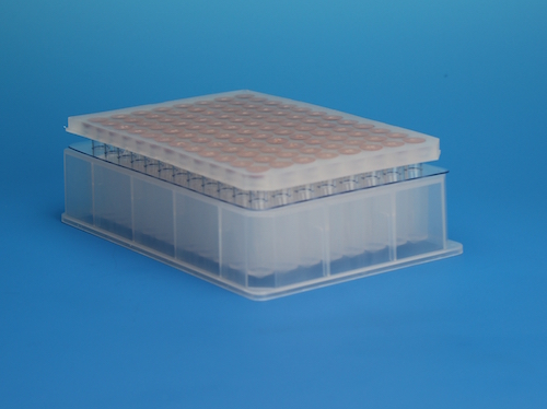 96 –Well Plate with Glass Inserts Designed for High Throughput Chromatography