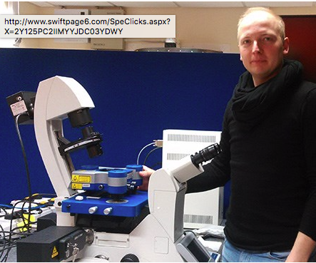 Dr Marco Fritzsche of the Weatherall Institute of Molecular Medicine at Oxford University with the JPK NanoWizard