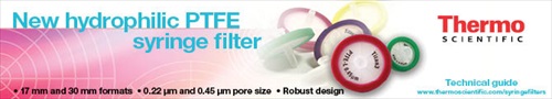 New hydrophilic PTFE syringe filter