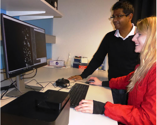 Professor Ramesh Wigneshweraraj and his PhD student, Amy Switzer