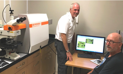 Professors Robin Turner & Mike Blades from the University of British Columbia in Vancouver, Canada, with their Renishaw inVia confocal Raman spectromete