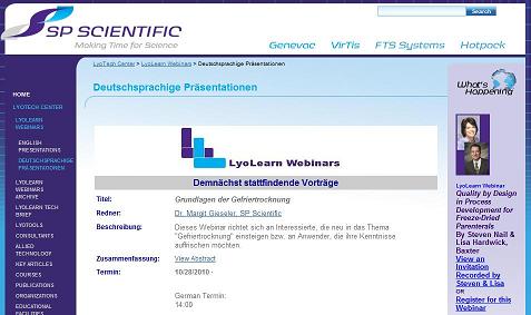 German Language Freeze-Drying Webinar Program 