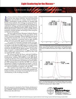 new application note from Wyatt Technology demonstrates its instruments can be used to characterize lactococcus lactis in order to eliminate bacteriophage infections in dairy production