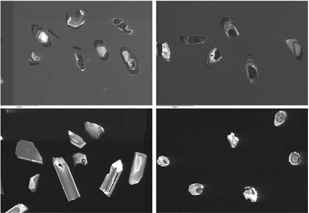 selection of CL images of zircons