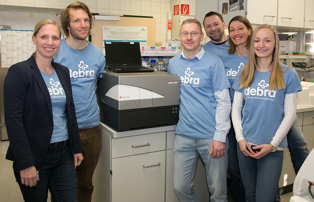 Members of the EB House research team (left to right): Verena Wally, Michael Ablinger, Thomas Lettner, Roland Zauner, Monika Wimmer and Melanie Böhm